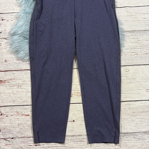 Athleta Brooklyn Textured Jumpsuit Blue Leopard Print One Piece - Picture 6 of 12